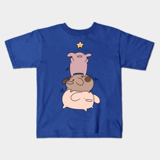 Star and Piggy Pile Kids T-Shirt